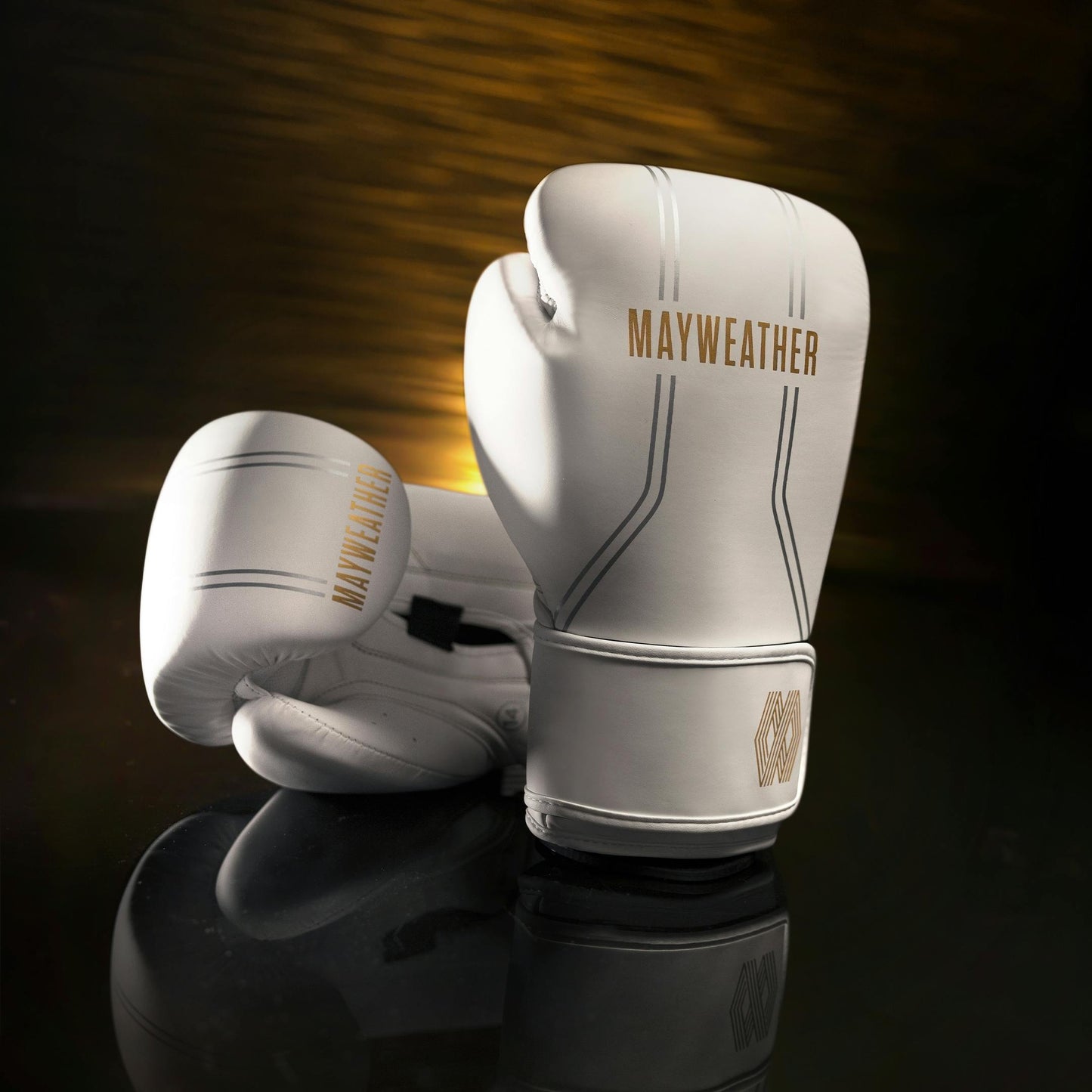 Guantes de Box Hayabusa Mayweather Contender (Blanco / Dorado) (Disponible por Encargo)