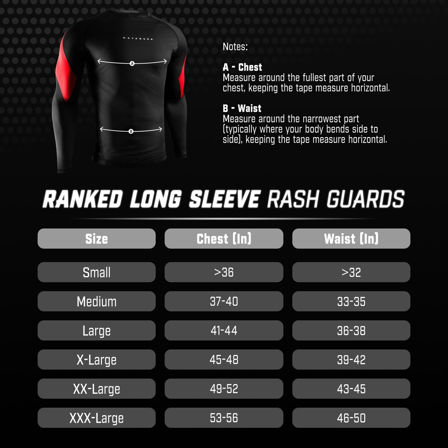 Rashguard Manga Larga para Hombre Hayabusa Pro Ranked (Negro) (Disponible por Encargo)