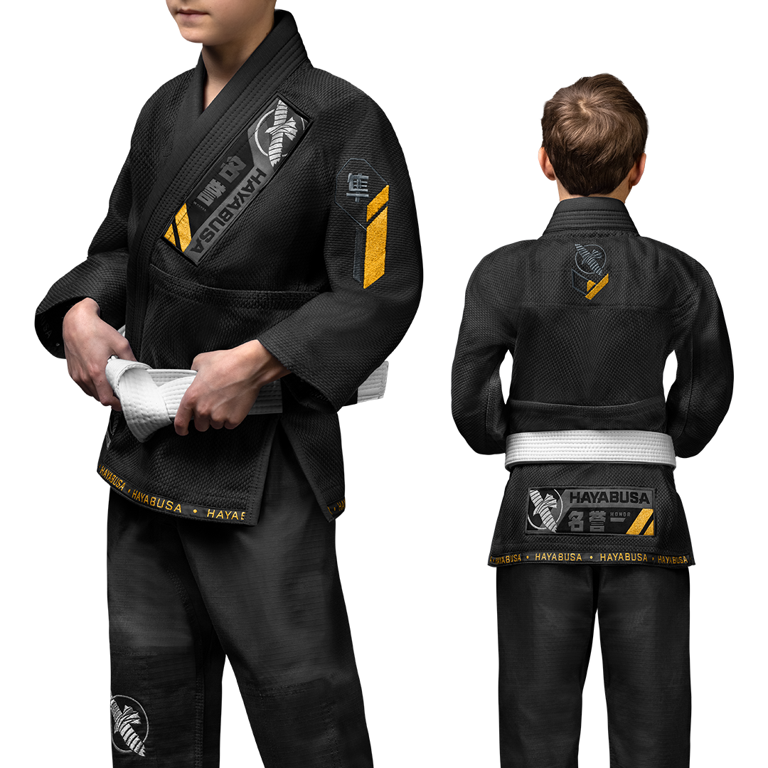 Uniforme de Jiujitsu Brasileño Hayabusa Ascend para Niño (Negro) (Disponible por Encargo)