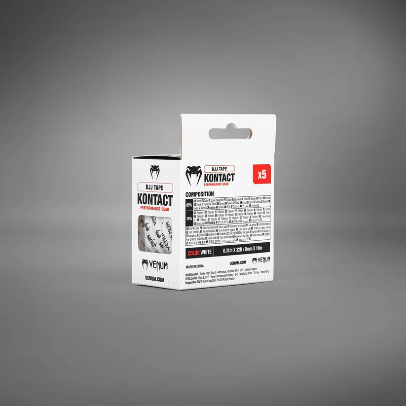 Cinta para Dedos Venum Kontact BJJ (Blanco / Negro) (Disponible en Costa Rica y por Encargo)