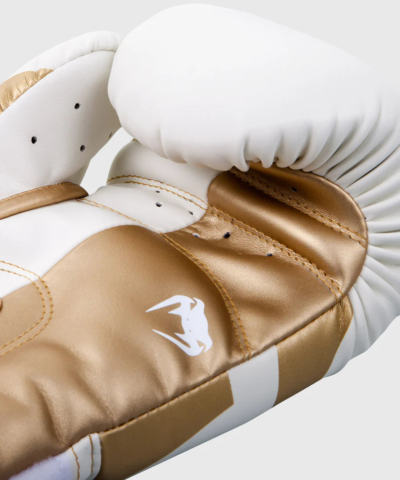 Guantes de Box Venum Elite (Blanco / Dorado) (Disponible por Encargo)