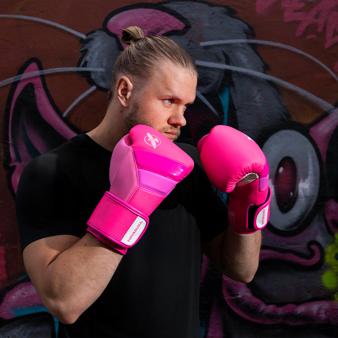 Guantes de Box Hayabusa T3 Neón (Rosado / Blanco) (Disponible por Encargo)