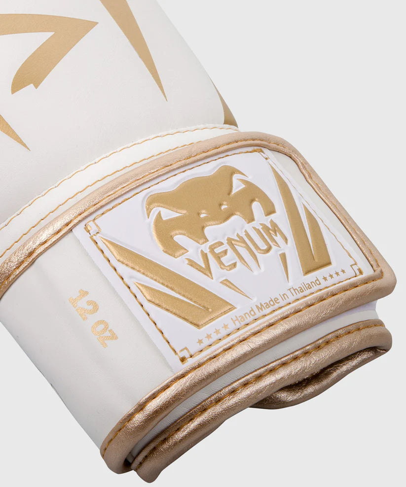 Guantes de Box Venum Elite (Blanco / Dorado) (Disponible por Encargo)