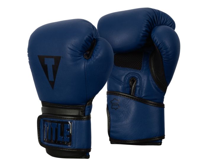 Guantes de Box Title Dauntless (Cuero) (Azul / Negro) (Disponible por Encargo)