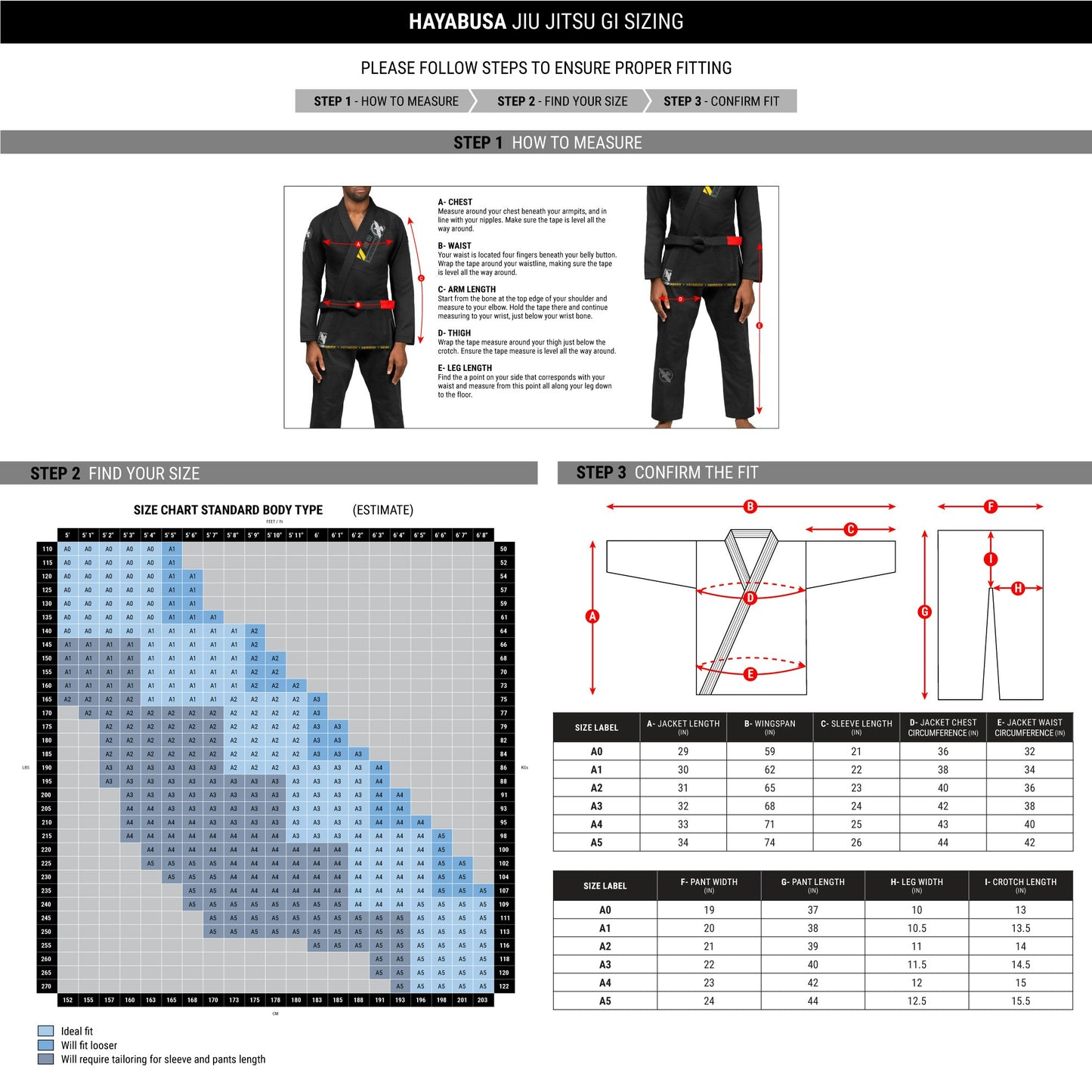 Uniforme de Jiujitsu Brasileño Liviano Hayabusa Ascend (Negro) (Disponible por Encargo)