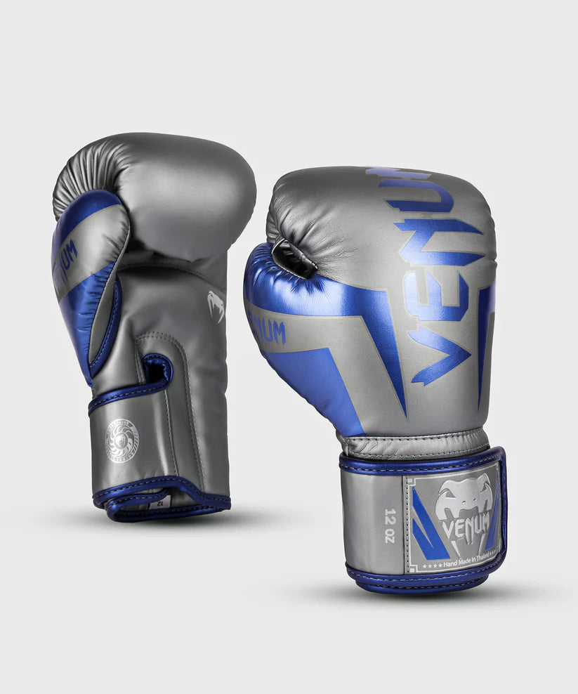Guantes de Box Venum Elite (Gris / Azul) (Edición Especial)  (Disponible por Encargo)