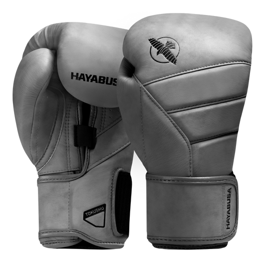 Guantes de Box Hayabusa T3 de Cuero de Lujo (Gris) (Disponible por Encargo)