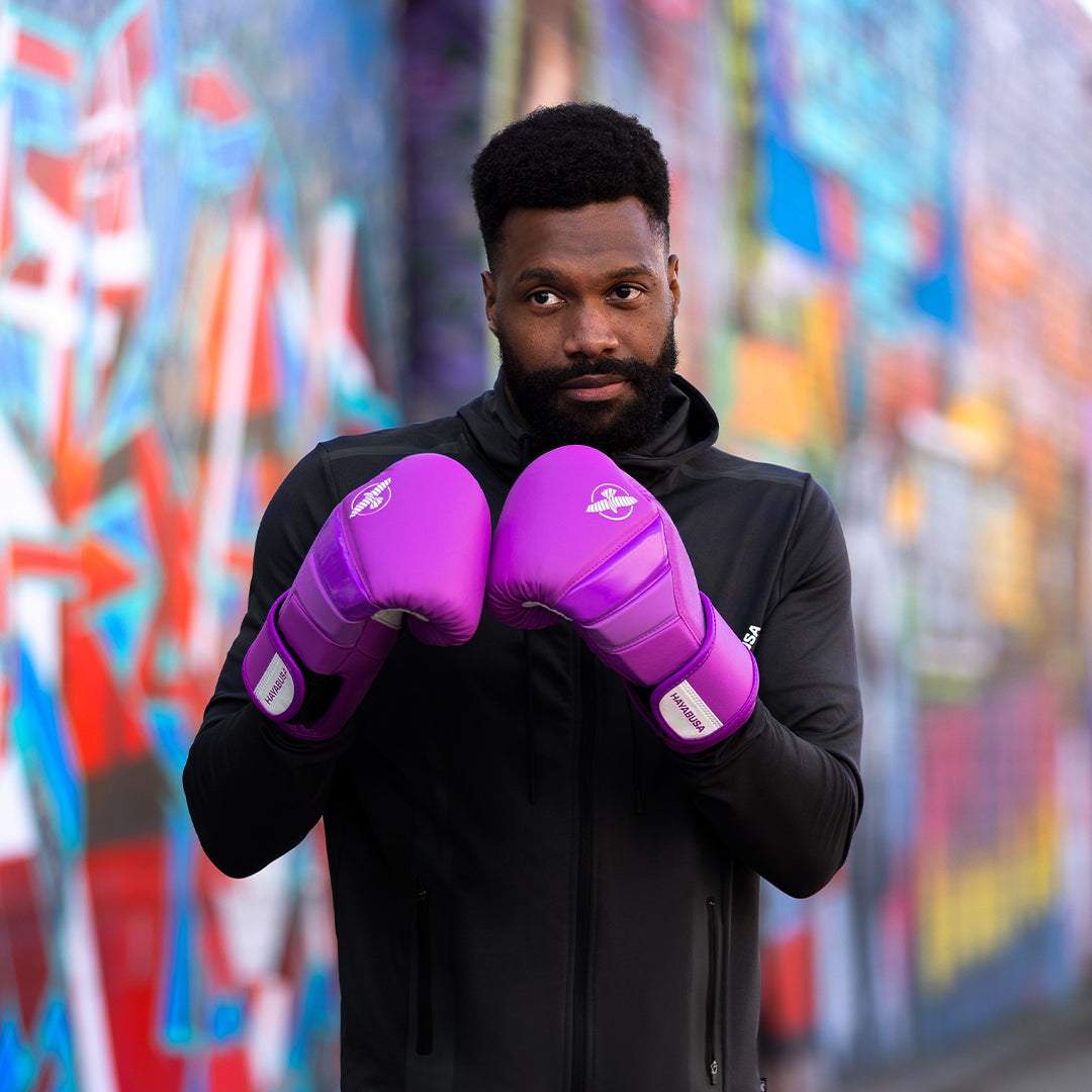 Guantes de Box Hayabusa T3 Neón (Morado / Blanco) (Disponible por Encargo)
