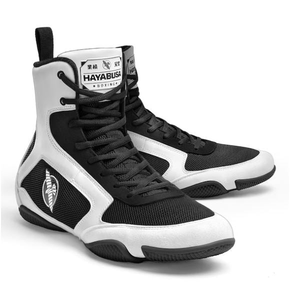 Zapatos de Box Hayabusa Pro (Blanco / Negro) (Disponible por Encargo)