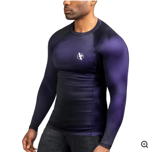 Rashguard Manga Larga Hayabusa Fusion (Negro / Morado) (Disponible en Costa Rica y por Encargo)