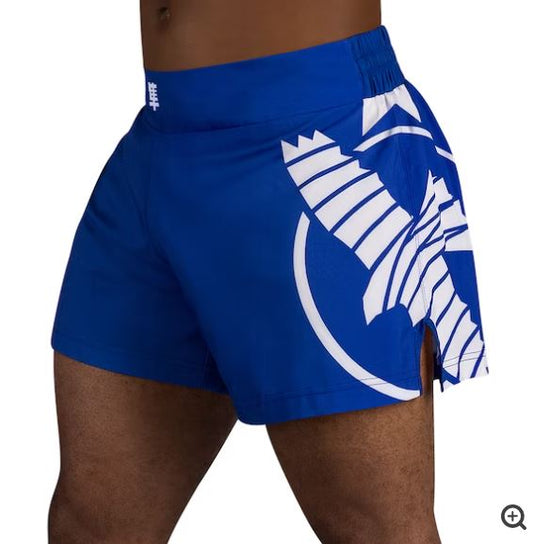 Fightshorts de Kickboxing Hayabusa Icon (Azul / Blanco) (Disponible por Encargo)