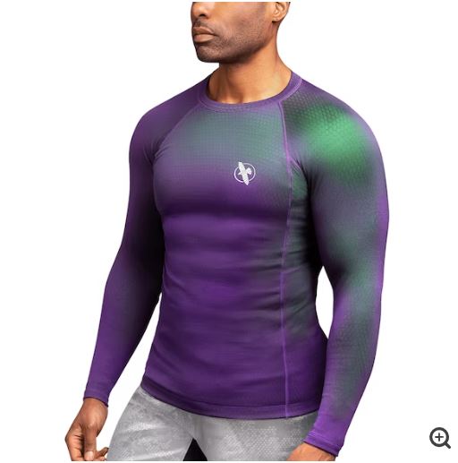 Rashguard Manga Larga Hayabusa Fusion (Morado / Verde) (Disponible por Encargo)