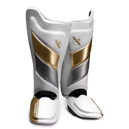 Espinilleras Hayabusa T3 Edición Striking (Blanco / Dorado) (Disponible por Encargo)