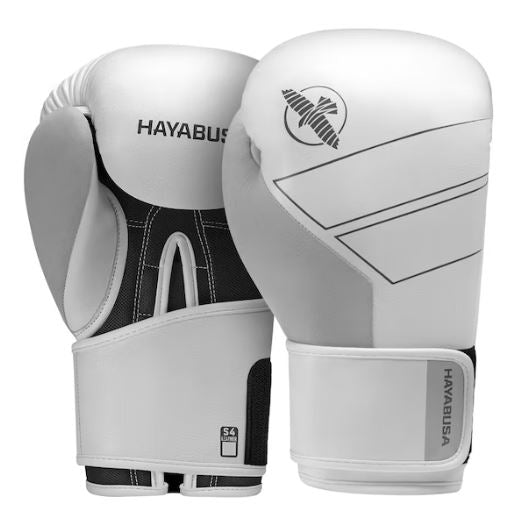 Guantes de Box Hayabusa S4 (Cuero) (Blanco / Negro) (Disponible por Encargo)