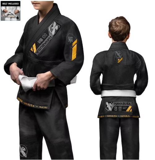 Uniforme de Jiujitsu Brasileño Hayabusa Ascend para Niño (Negro) (Disponible por Encargo)