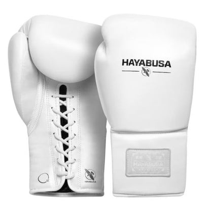 Guantes de Box Hayabusa Pro con Cierre con Cordón (Blanco) (Disponible por Encargo)