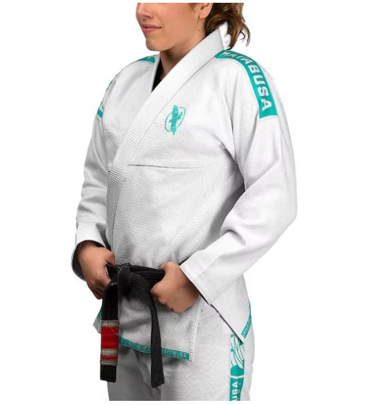Uniforme de Jiujitsu Brasileño Liviano Hayabusa Lightweight (Blanco / Turquesa) (Disponible por Encargo)