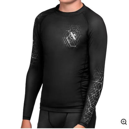 Rashguard Manga Larga para Niño Hayabusa Geo (Gris) (Disponible por Encargo)