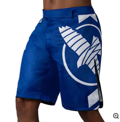 Fightshorts Hayabusa Icon (Largos) (Azul / Blanco) (Disponible por Encargo)