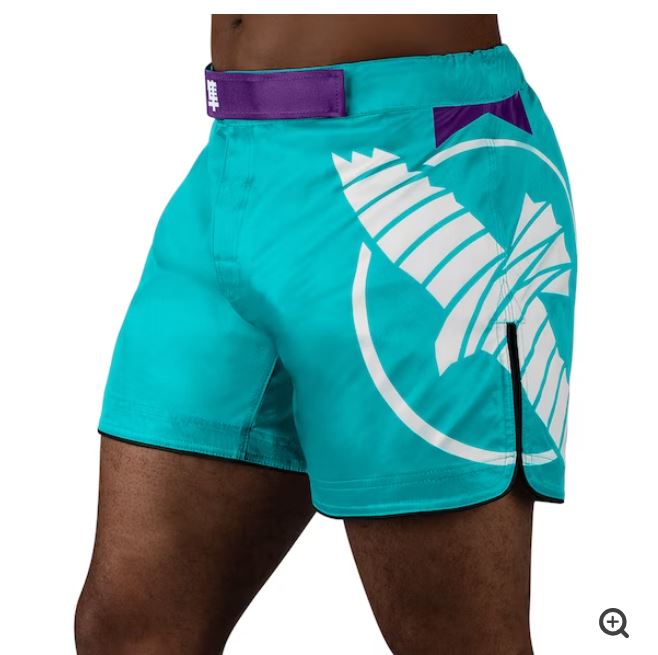 Fightshorts Hayabusa Icon (Cortos) (Turquesa / Blanco) (Disponible por Encargo)