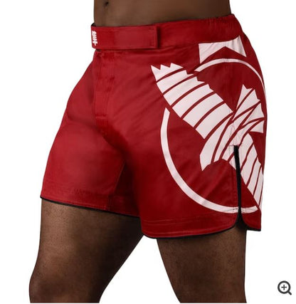 Fightshorts Hayabusa Icon (Cortos) (Rojo / Blanco) (Disponible por Encargo)