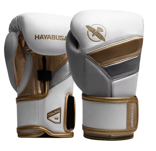 Guantes de Box Hayabusa T3 para Niños (Blanco / Dorado) (Disponible por Encargo)