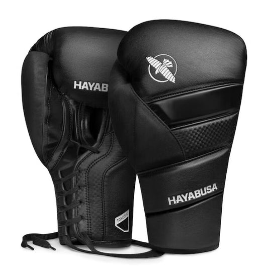 Guantes de Box Hayabusa T3 con Cierre con Cordón (Negro / Blanco) (Disponible por Encargo)