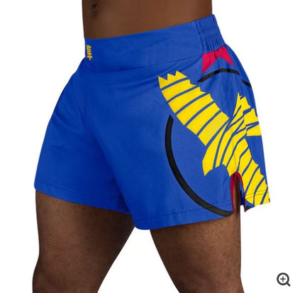 Fightshorts de Kickboxing Hayabusa Icon (Celeste / Amarillo) (Disponible por Encargo)