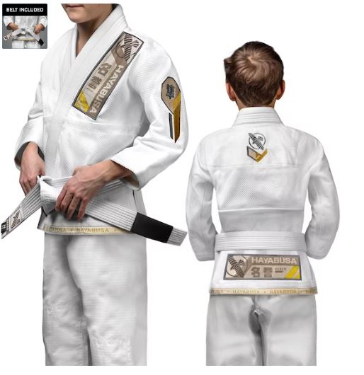 Uniforme de Jiujitsu Brasileño Hayabusa Ascend para Niño (Blanco) (Disponible por Encargo)