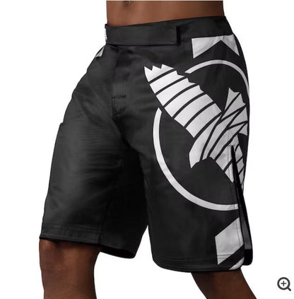 Fightshorts Hayabusa Icon (Largos) (Negro / Blanco) (Disponible por Encargo)