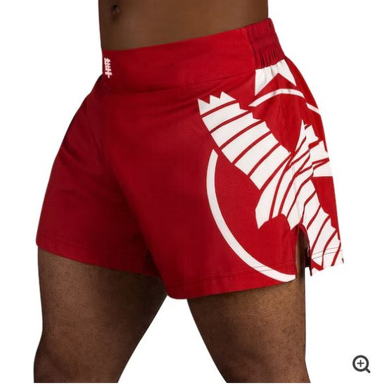 Fightshorts de Kickboxing Hayabusa Icon (Rojo / Blanco) (Disponible por Encargo)