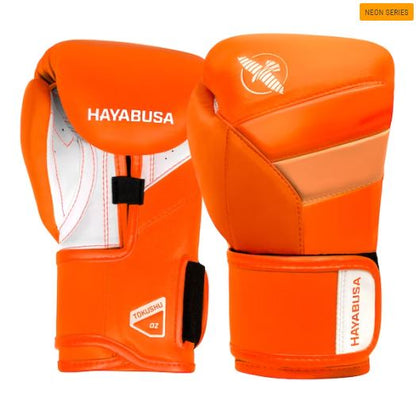 Guantes de Box Hayabusa T3 para Niños Neón (Anaranjado / Blanco) (Disponible por Encargo)