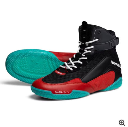 Zapatos de Box Hayabusa Talon (Negro / Rojo / Turquesa) (Disponible por Encargo)