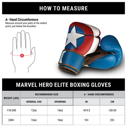Guantes de Box Hayabusa T3 Edición Capitán América Steve Rogers (Marvel) (Disponible por Encargo)