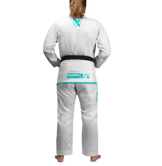 Uniforme de Jiujitsu Brasileño Liviano Hayabusa Lightweight (Blanco / Turquesa) (Disponible por Encargo)