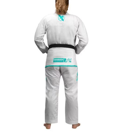 Uniforme de Jiujitsu Brasileño Liviano Hayabusa Lightweight (Blanco / Turquesa) (Disponible por Encargo)