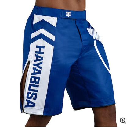 Fightshorts Hayabusa Icon (Largos) (Azul / Blanco) (Disponible por Encargo)