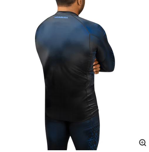 Rashguard Manga Larga Hayabusa Geo (Azul) (Disponible por Encargo)