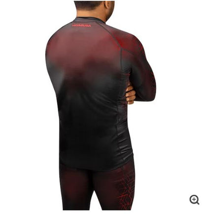 Rashguard Manga Larga Hayabusa Geo (Rojo) (Disponible por Encargo)