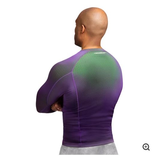 Rashguard Manga Larga Hayabusa Fusion (Morado / Verde) (Disponible por Encargo)