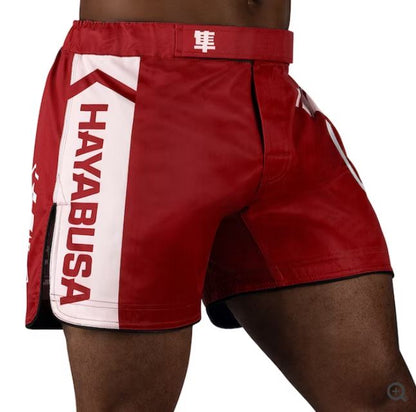 Fightshorts Hayabusa Icon (Cortos) (Rojo / Blanco) (Disponible por Encargo)