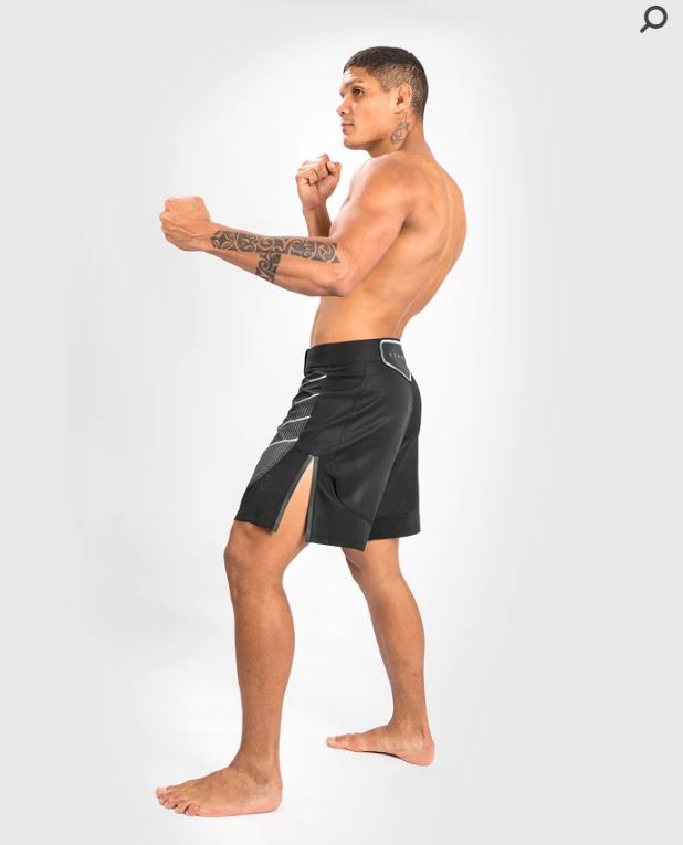 Fightshorts Venum Biomecha (Negro / Gris) (Disponible en Costa Rica y por Encargo)