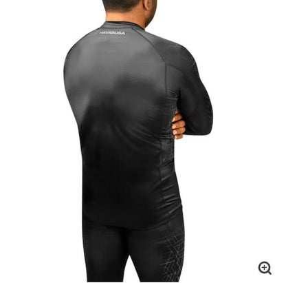 Rashguard Manga Larga Hayabusa Geo (Gris) (Disponible por Encargo)
