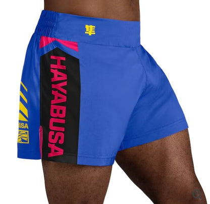 Fightshorts de Kickboxing Hayabusa Icon (Celeste / Amarillo) (Disponible por Encargo)