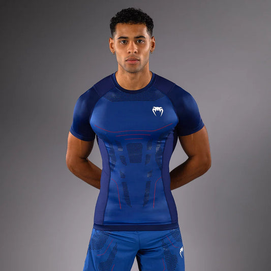 Rashguard Manga Corta para Hombre Venum Technical 3.0 (Azul Nocturno) (Disponible en Costa Rica)