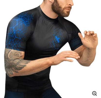 Rashguard Manga Corta Hayabusa Geo (Azul) (Disponible por Encargo)