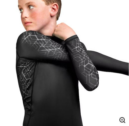 Rashguard Manga Larga para Niño Hayabusa Geo (Gris) (Disponible por Encargo)