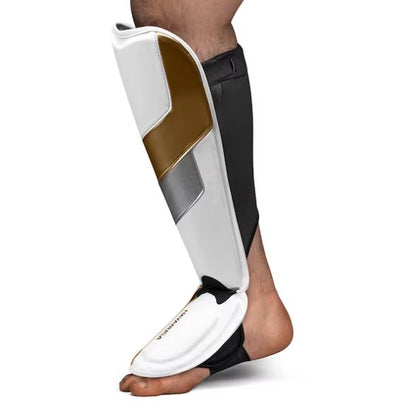 Espinilleras Hayabusa T3 Edición Full Back (Blanco / Dorado) (Disponible por Encargo)