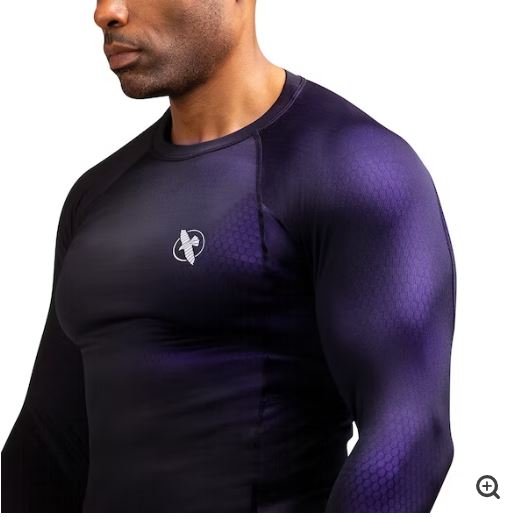 Rashguard Manga Larga Hayabusa Fusion (Negro / Morado) (Disponible en Costa Rica y por Encargo)