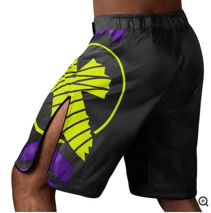 Fightshorts Hayabusa Icon (Largos) (Negro / Amarillo) (Disponible por Encargo)